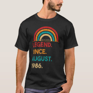 T-shirt Légende Depuis Août 1986 36ème Anniversaire Né En