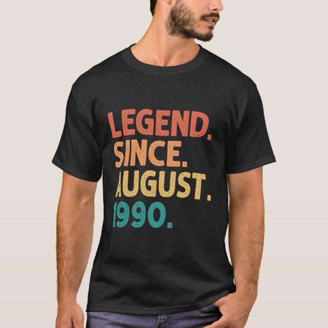 T-shirt Légende depuis août 1990 1990 (Devant)