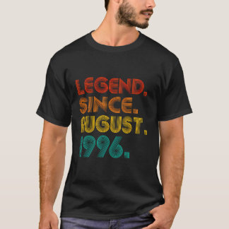 T-shirt Légende Depuis Août 1996 Naissance D'Anniversaire 