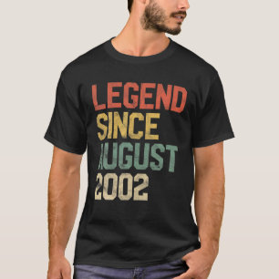 T-shirt Légende Depuis Août 2002 19E Anniversaire 19 Anniv