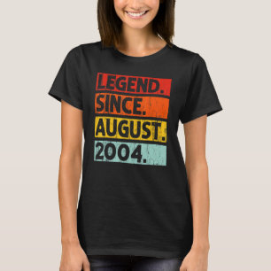 T-shirt Légende depuis août 2004 Vintage 18 ans 18ème
