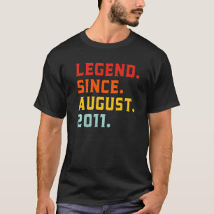 T-shirt Légende depuis août 2011 11 ans Vintage 11e