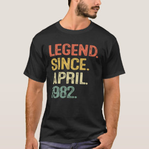 T-shirt Légende Depuis Avril 1982 40 Ans Hommes 40E Annive