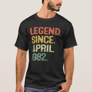 T-shirt Légende Depuis Avril 1982 40 Ans Hommes 40E Annive