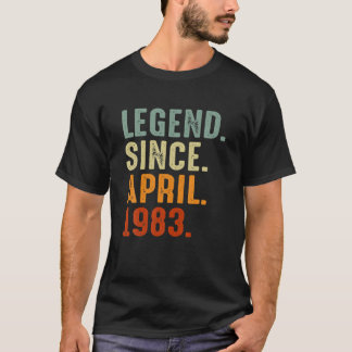 T-shirt Légende Depuis Avril 1983 Hommes Vintages 39E Bir
