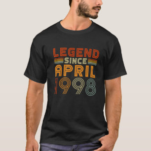T-shirt Légende Depuis Avril 1998 Hommes Femmes Vintage 24