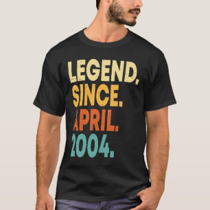 T-shirt Légende depuis avril 2004 19e anniversaire 19 ans