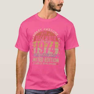 T-shirt Légende depuis décembre 1974 Retro 50th Birthday M