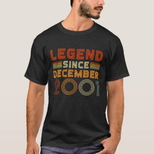 T-shirt Légende Depuis Décembre 2001 Hommes Femmes Vintage