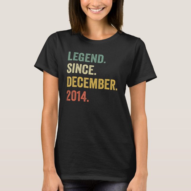 T-shirt Légende depuis décembre 2014 8e anniversaire 8 ans (Devant)