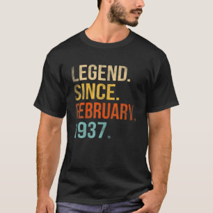 T-shirt Légende Depuis Février 1937 85E Anniversaire 85 An
