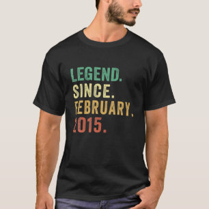 T-shirt Légende Depuis Février 2015 8E Anniversaire Cadeau