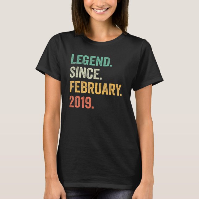 T-shirt Légende depuis février 2019 4e anniversaire 4 ans (Devant)