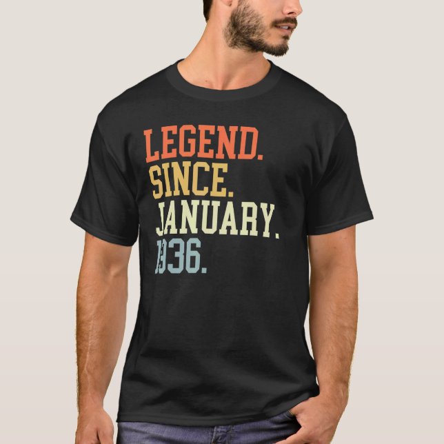 T-shirt Légende Depuis Janvier 1936 Pour Hommes Femmes 19  (Devant)