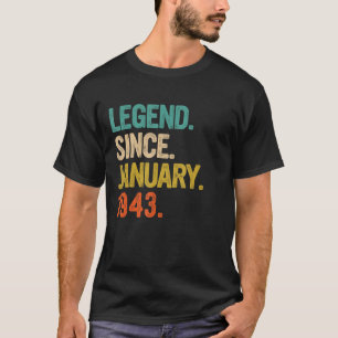 T-shirt Légende depuis janvier 1943 80 ans 80e anniversair