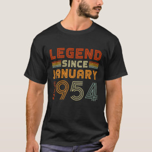 T-shirt Légende Depuis Janvier 1954 Hommes Femmes Vintage