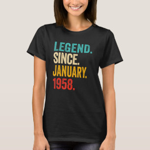 T-shirt Légende depuis janvier 1958 65 ans 65e anniversair