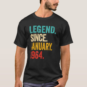 T-shirt Légende depuis janvier 1964 59 Ans 59ème anniversa
