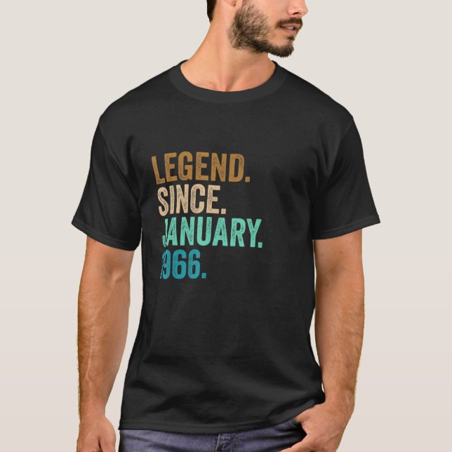 T-shirt Légende depuis janvier 1966 57 Ans 57e Naissance (Devant)