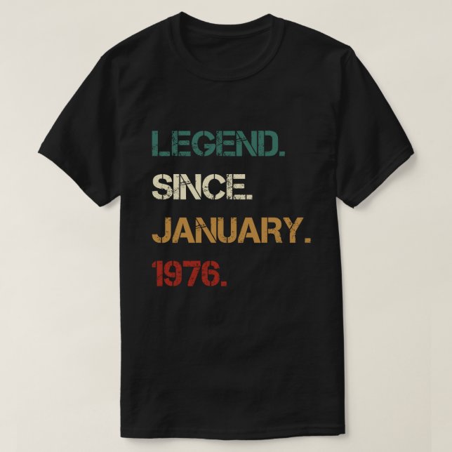T-shirt Légende depuis janvier 1976 (Design devant)