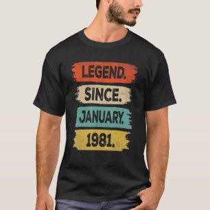 T-shirt Légende depuis janvier 1981 42 ans 42e anniversair