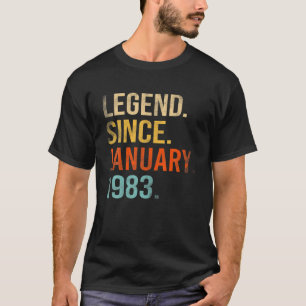 T-shirt Légende Depuis Janvier 1983 39E Anniversaire 39 An