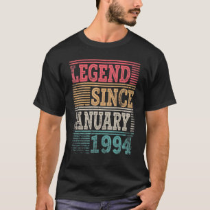 T-shirt Légende depuis janvier 1994 Joyeux anniversaire 29