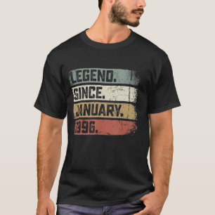 T-shirt Légende depuis janvier 1996 27 Ans 27e Naissance