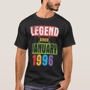 T-shirt Légende depuis janvier 1996 Joyeux anniversaire 27