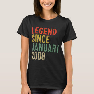 T-shirt Légende depuis janvier 2008 18e anniversaire 18 an