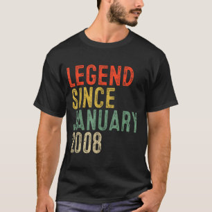 T-shirt Légende depuis janvier 2008 18e anniversaire 18 an