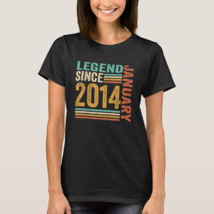 T-shirt Légende depuis janvier 2014 9 Ans 9e Anniversaire