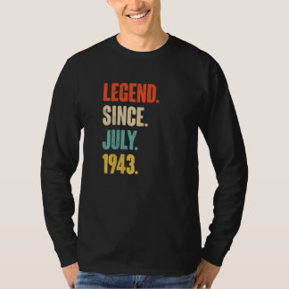 T-shirt Légende depuis juillet 1943 79 ans 79e anniversair