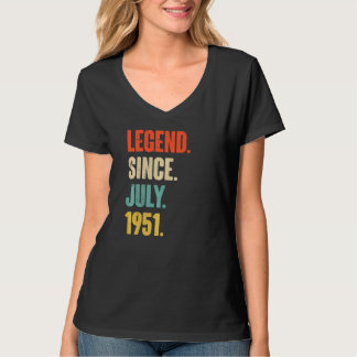 T-shirt Légende depuis juillet 1951 71 Année Ancien Cadeau