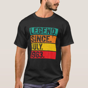 T-shirt Légende Depuis Juillet 1963 59E Anniversaire 59 An