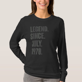 T-shirt Légende depuis juillet 1970 52 ans 52e anniversair