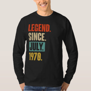T-shirt Légende depuis juillet 1970 52 ans 52e anniversair
