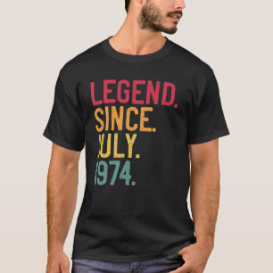 T-shirt Légende Depuis Juillet 1974 47E Anniversaire 47 An