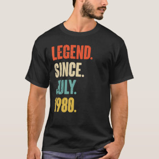 T-shirt Légende depuis juillet 1980 42 Ans Cadeau 42e Oise