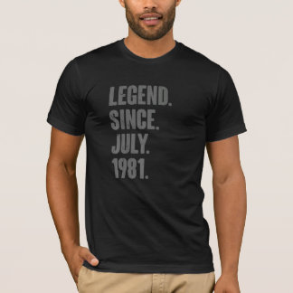 T-shirt Légende depuis juillet 1981 41 ans 41e anniversair