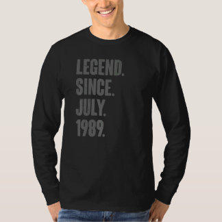 T-shirt Légende depuis juillet 1989 33 ans 33e anniversair