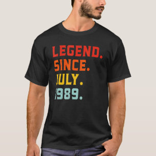 T-shirt Légende depuis juillet 1989 33ème anniversaire Vin