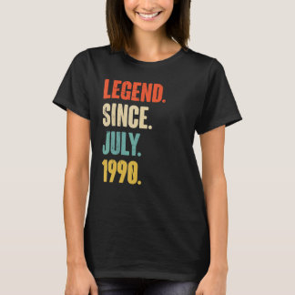 T-shirt Légende depuis juillet 1990 Cadeau 32 ans 32e Birt