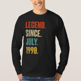 T-shirt Légende depuis juillet 1990 Cadeau 32 ans 32e Birt