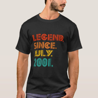 T-shirt Légende Depuis Juillet 2001 Naissance De 2001