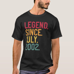 T-shirt Légende Depuis Juillet 2002 19E Anniversaire 19 An