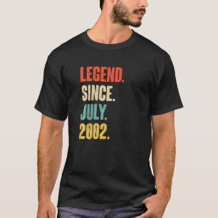 T-shirt Légende depuis juillet 2002 Cadeau 20 ans Cadeau 2