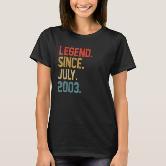 T-shirt Légende depuis juillet 2003 19 ans 19e anniversair