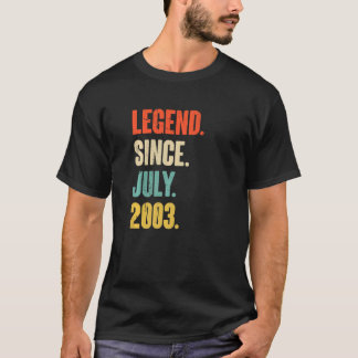 T-shirt Légende depuis juillet 2003 19 ans Cadeau 19e Birt