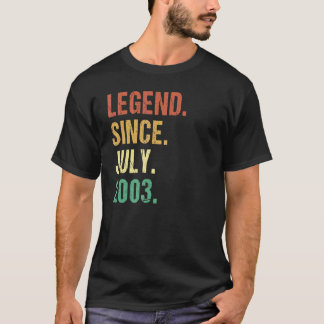 T-shirt Légende depuis juillet 2003 19e anniversaire 19 an
